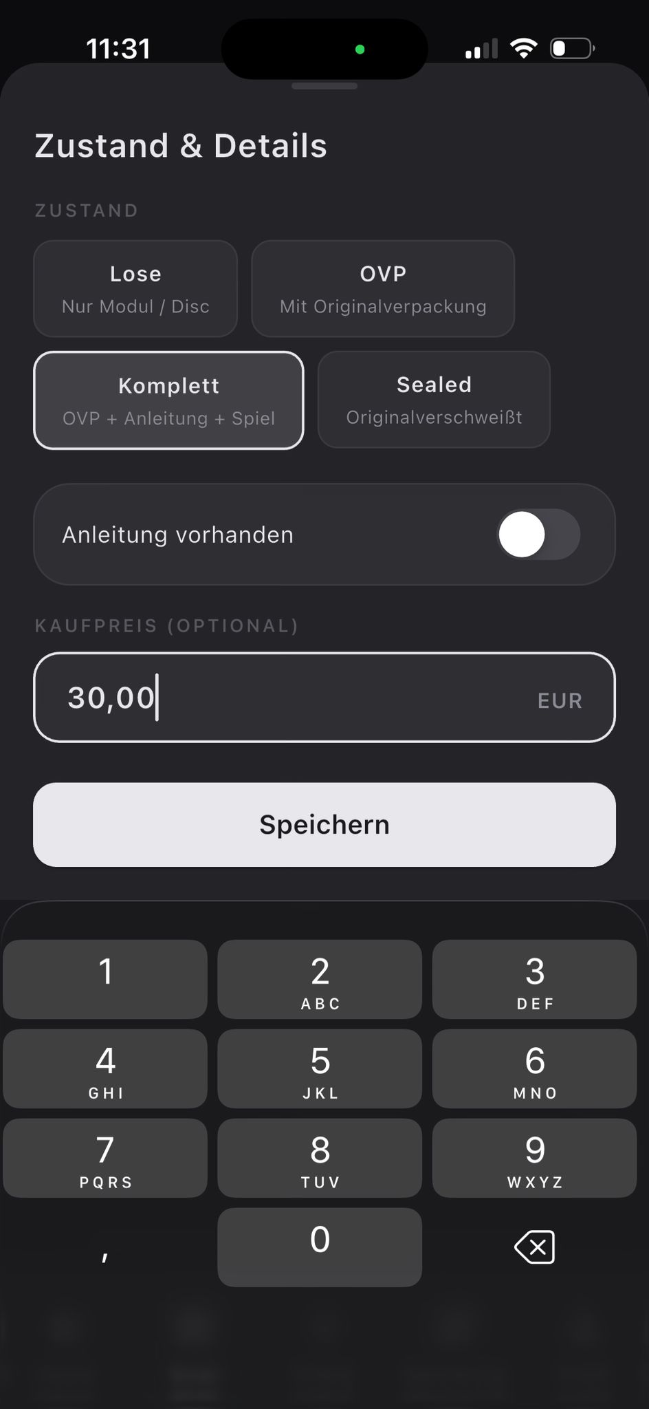 Mintro Zustand & Details