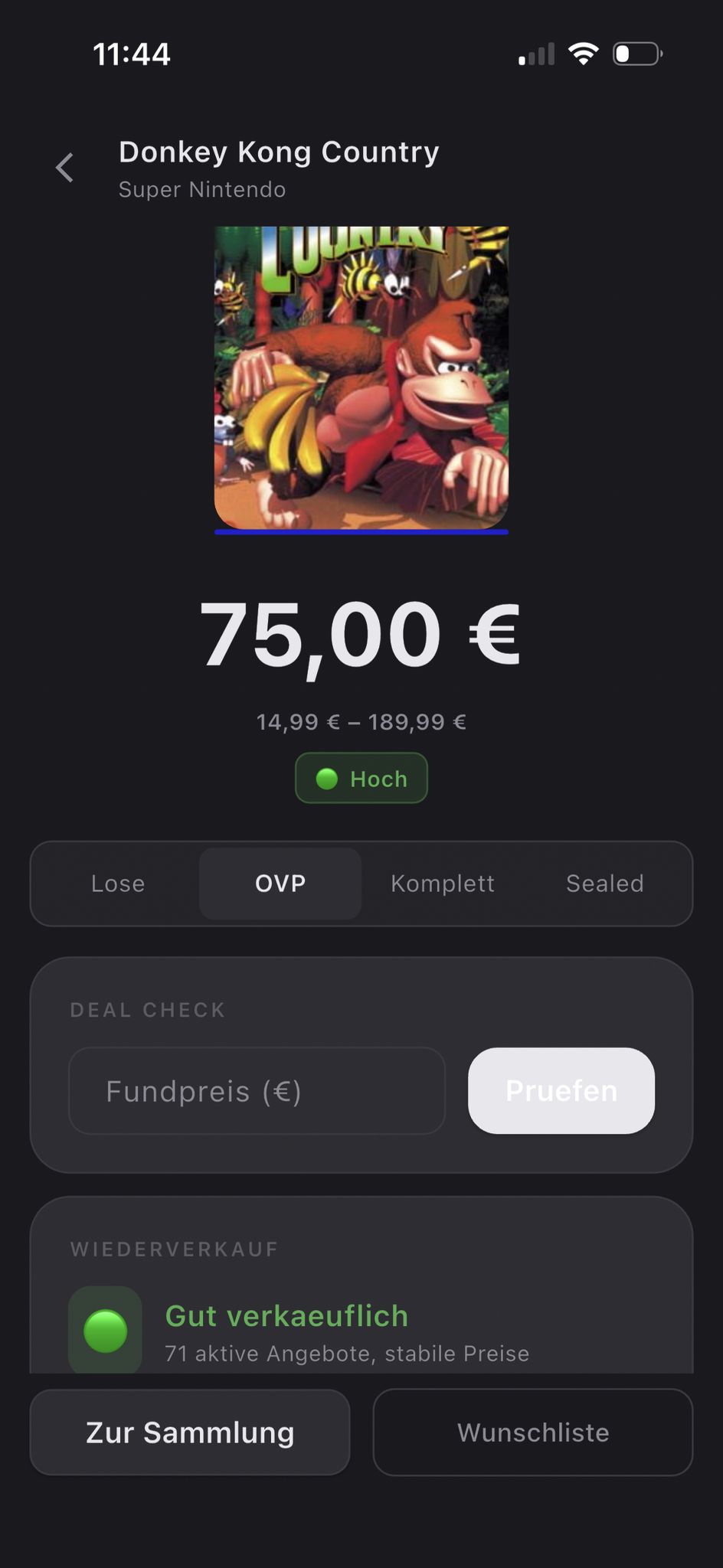 Mintro Marktpreis DKC SNES